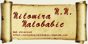 Milomira Malobabić vizit kartica